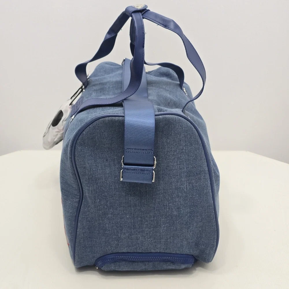 Disney Mickey Mouse Bioworld Wheeled Duffle Bag Set Blue Denim Style